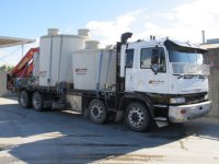 Hino crane truck with septic tanks